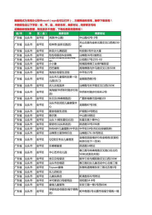 2020新版广东省汕头市金平区儿童在线教育工商企业公司商家名录名单黄页联系电话号码地址大全461家