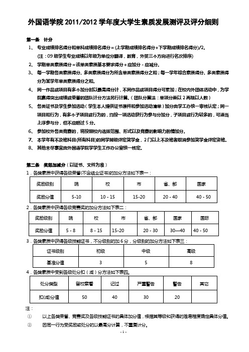 外国语学院素质测评细则终1
