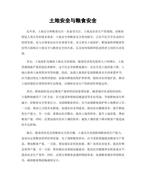 土地安全与粮食安全