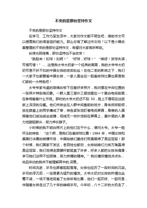 不变的是那份坚持作文