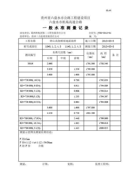 水准表10#-0,1,2,4,5,11#-0,1,2,4,5