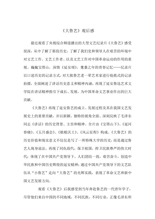 大鲁艺观后感