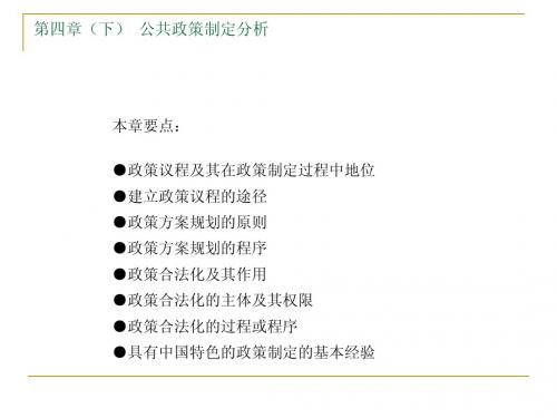 第四章 政策的制定分析下