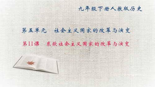 《东欧社会主义国家的改革与演变》练习题