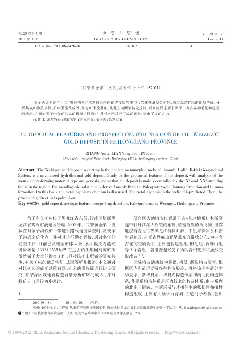 黑龙江省鸡西市苇子沟金矿床地质特征及找矿方向