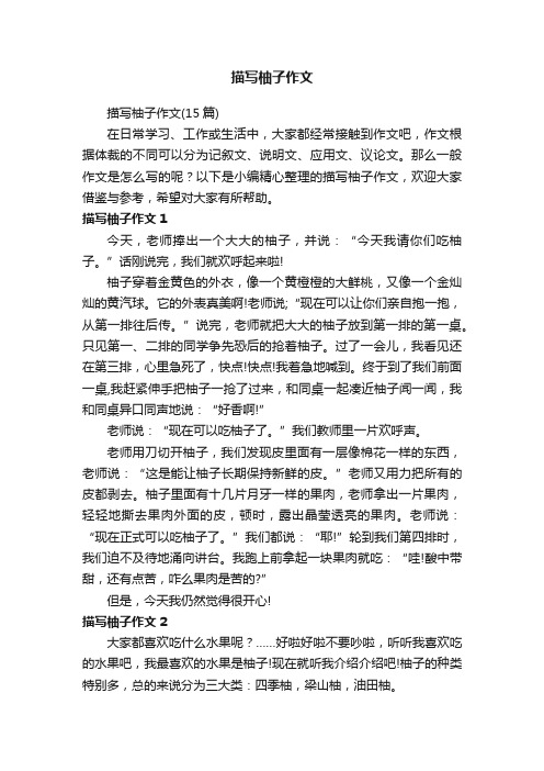 描写柚子作文（15篇）