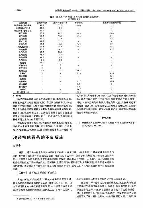 浅谈抗感冒药的不良反应