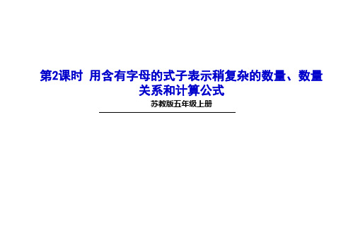 苏教五年级上册-用含有字母的式子表示稍复杂的数量、数量关系和计算公式