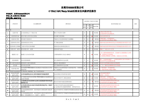 反恐安全风险评估报告