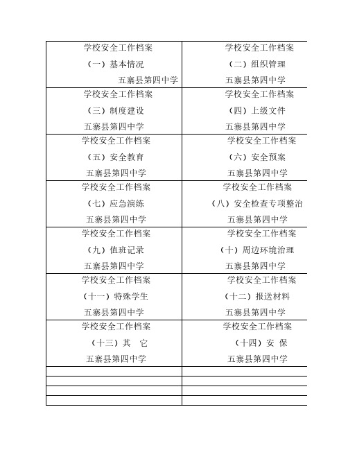 安全档案横标签  横