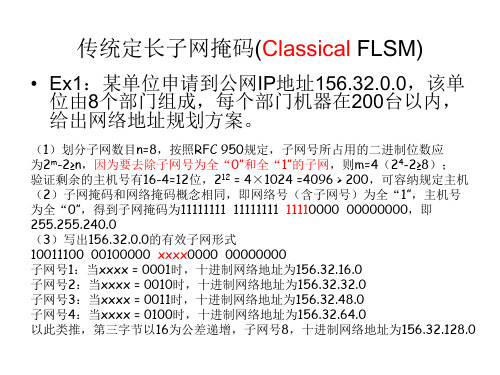 关于定长和变长子网掩码的计算SMask