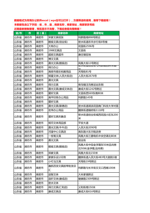 2020新版山东省潍坊市高密市文具工商企业公司商家名录名单黄页联系电话号码地址大全128家