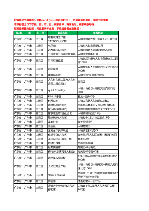 2020新版广东省广州市白云区育婴工商企业公司商家名录名单黄页联系电话号码地址大全560家
