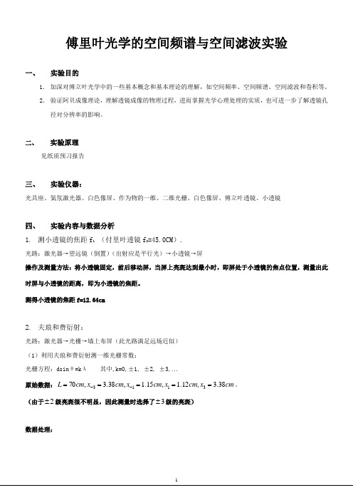 傅里叶光学的空间频谱与空间滤波实验