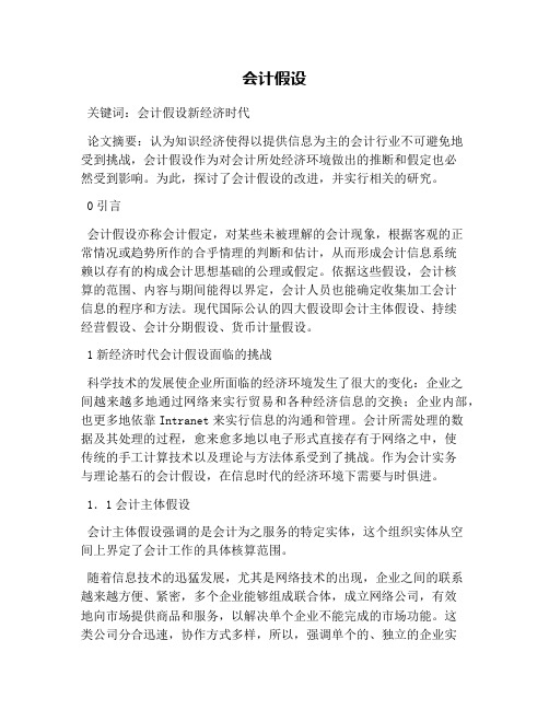 会计假设