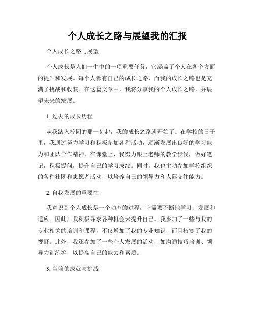 个人成长之路与展望我的汇报