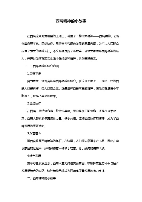 西畴精神的小故事