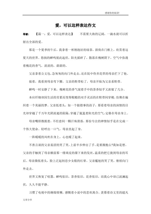 爱,可以这样表达作文