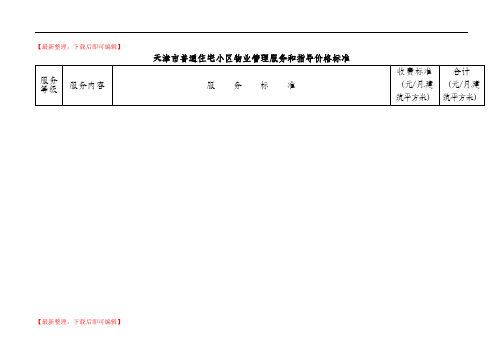 天津物业服务指导标准(精品资料).doc