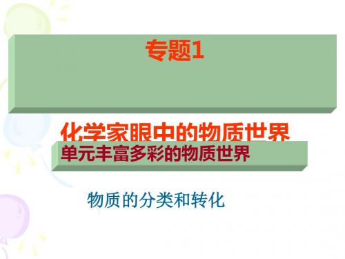化学课件《物质的分类和转化》优秀ppt 苏教版