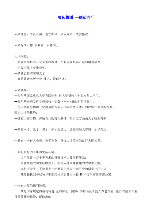 哈药集团 制药六厂
