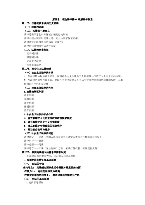 2013版思修第五章 领会法律精神 理解法律体系