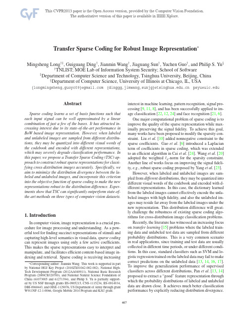 Long CVPR 2013 - Transfer Sparse Coding for Robust Image Representation
