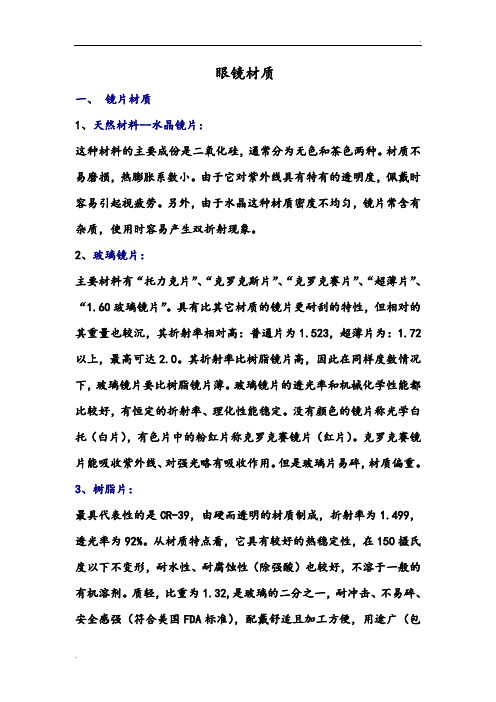 眼镜材质汇总