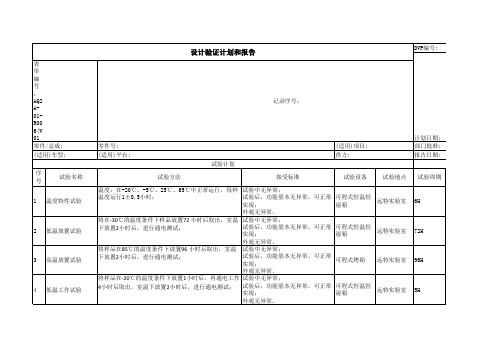 主机厂长安铃木DV样件可靠性试验大纲 AQ2A-01-R006(V01