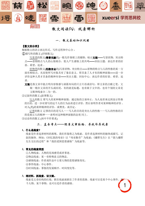 第4讲散文阅读(二)：线索解析