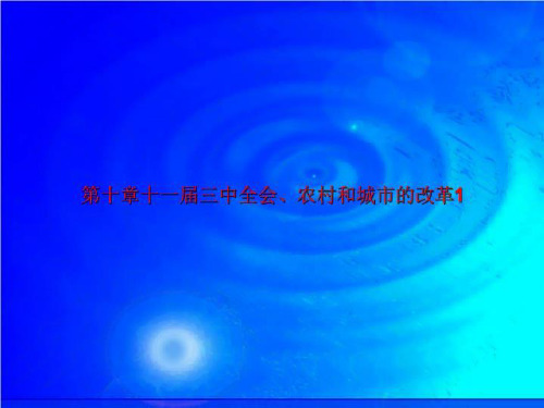 第十章十一届三中全会、农村和城市的改革1