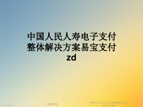 中国人民人寿电子支付整体解决方案易宝支付zd