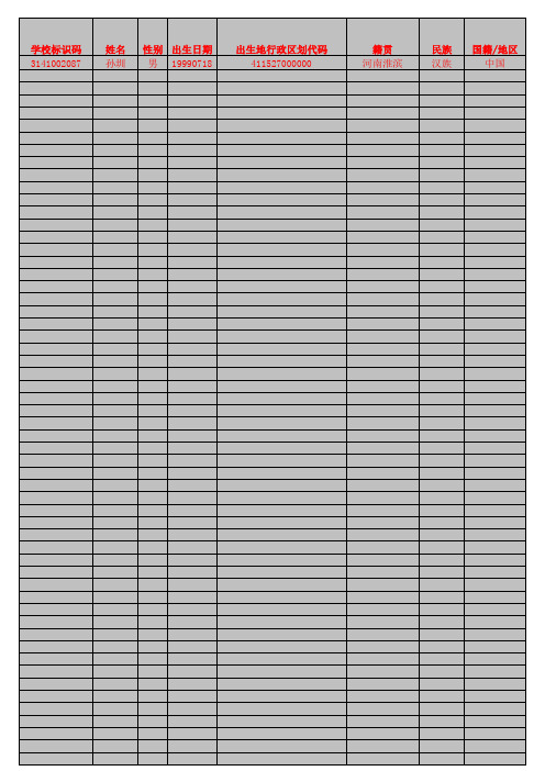 学籍系统学生信息导入模板(带打印功能)