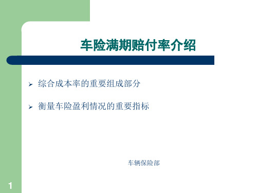 (精选)车险满期赔付率介绍