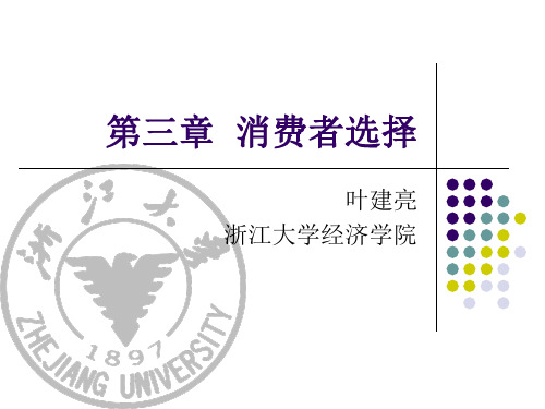 第4讲--效用函数与消费者选择