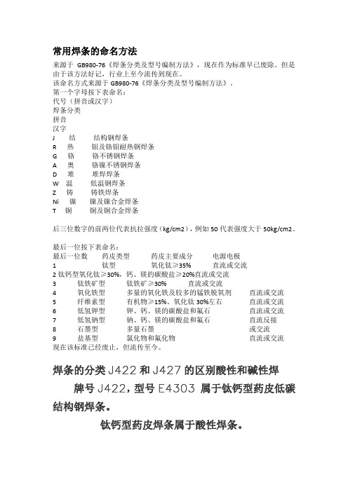 钢结构常用焊条的区别及使用