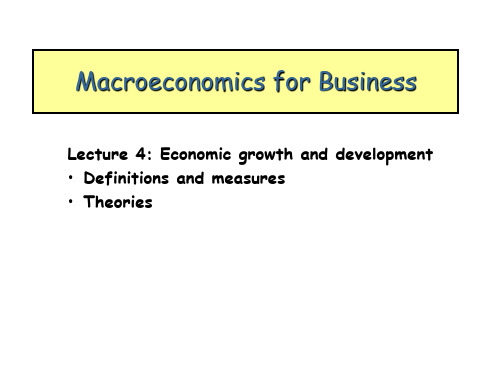 Macroeconomics for Business lecture 4