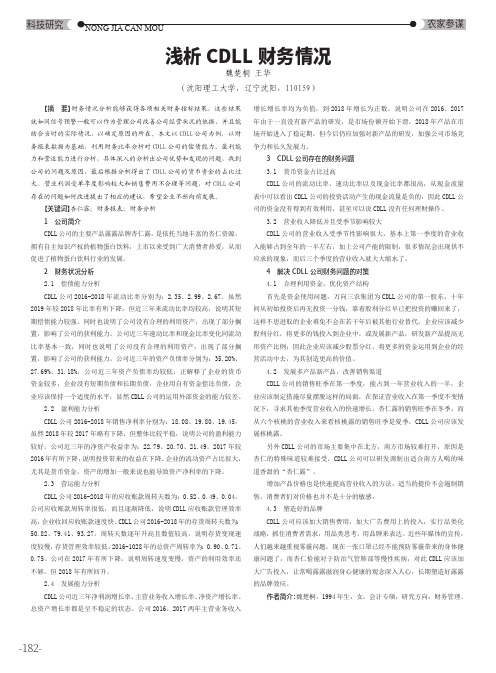 浅析CDLL财务情况