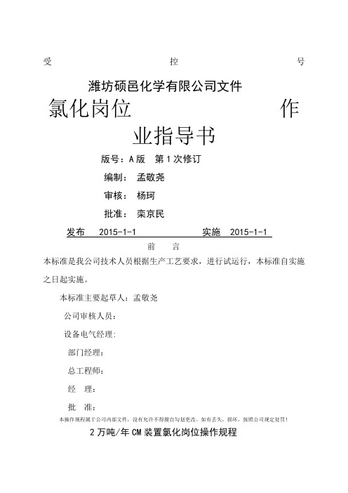 氯化岗位操作规程