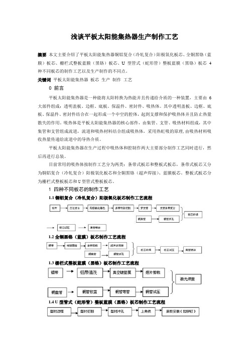 平板太阳能集热器生产制作工艺