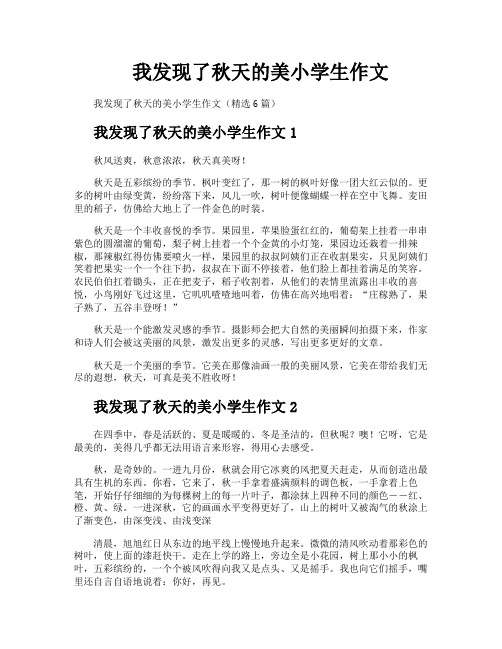 我发现了秋天的美小学生作文