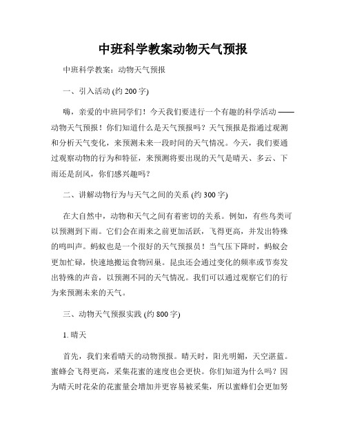 中班科学教案动物天气预报