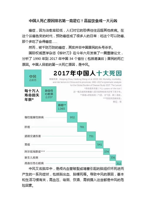 中国人死亡原因排名第一竟是它！高盐饮食成一大元凶
