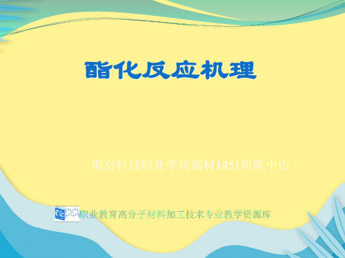 【推选】酯化反应机理PPT资料