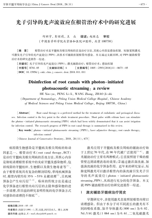 光子引导的光声流效应在根管治疗术中的研究进展