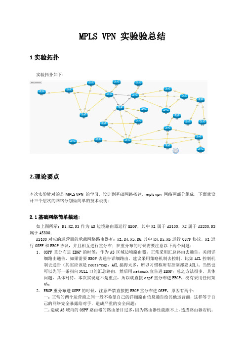 mpls vpn实验总结