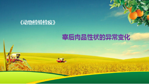 动物检验检疫：宰后肉品性状的异常变化