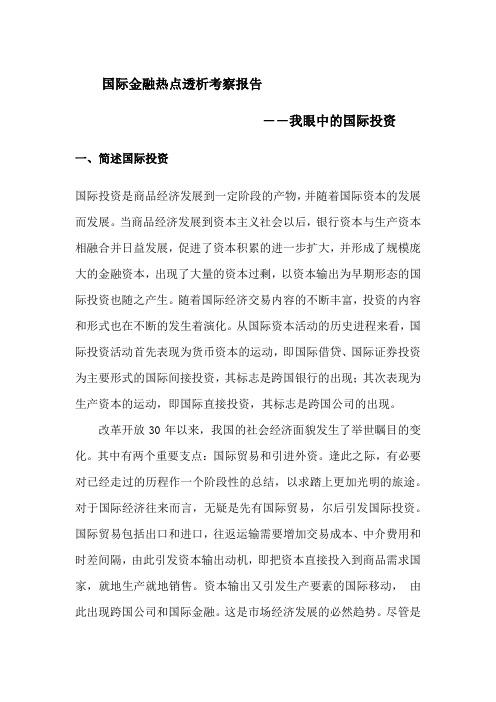 国际金融热点分析论文