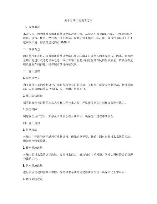 关于专项工程施工方案