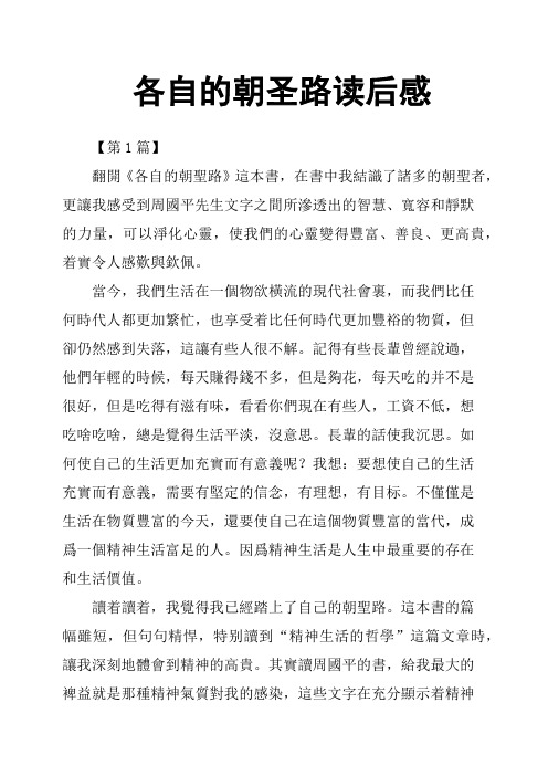 各自的朝圣路读后感